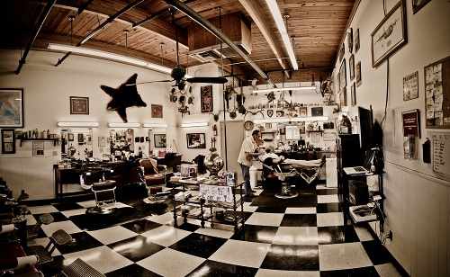 AoM_Brewing_Pano Well furnished barber shop.