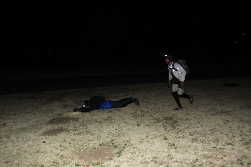 brettlarrybounding Two men are shooting the zombies.