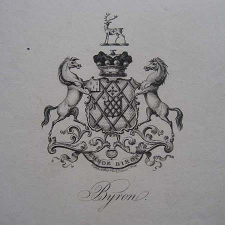 A bookplate by Lord Byron. 