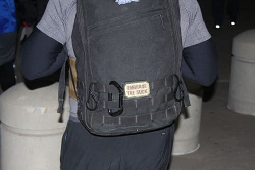 embracethesuck Men wearing a bag from back side.