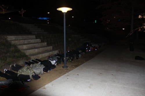 pushups People doing pushups in their welcome party.