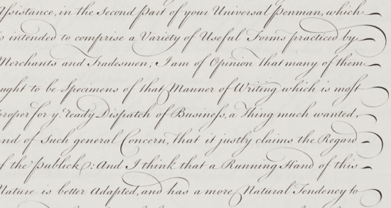 Spencerian script handwriting style. 