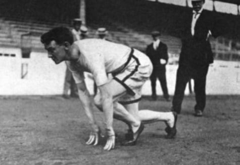 sprinting Vintage sprinter ready for the race.