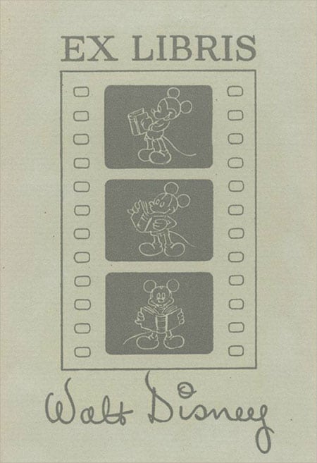 A bookplate by Walt Disney.