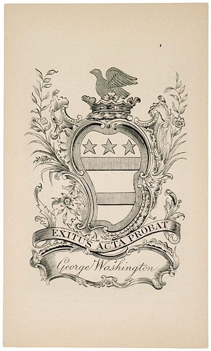 A bookplate by George Washington.