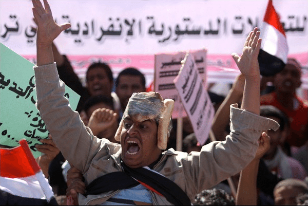 Man in egpytian strike revolution. 