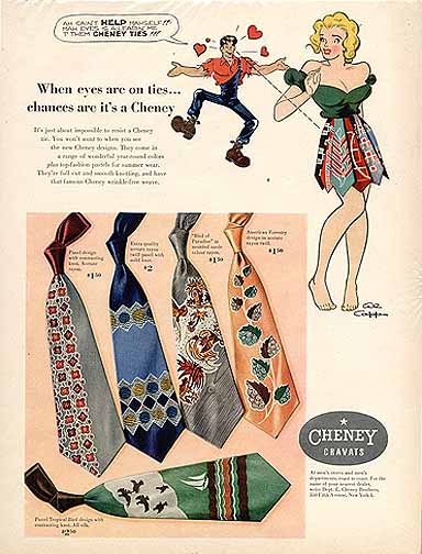 Cheney ties advertisement illustration.